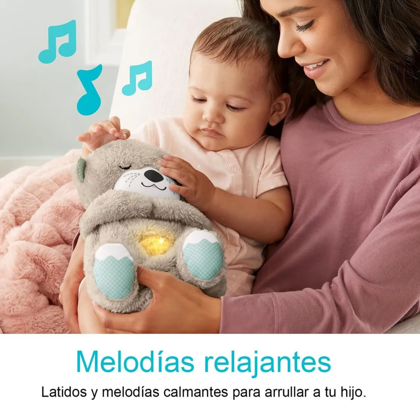 🦦 Peluche Interactivo Movimiento, Luz y Música 32 cm