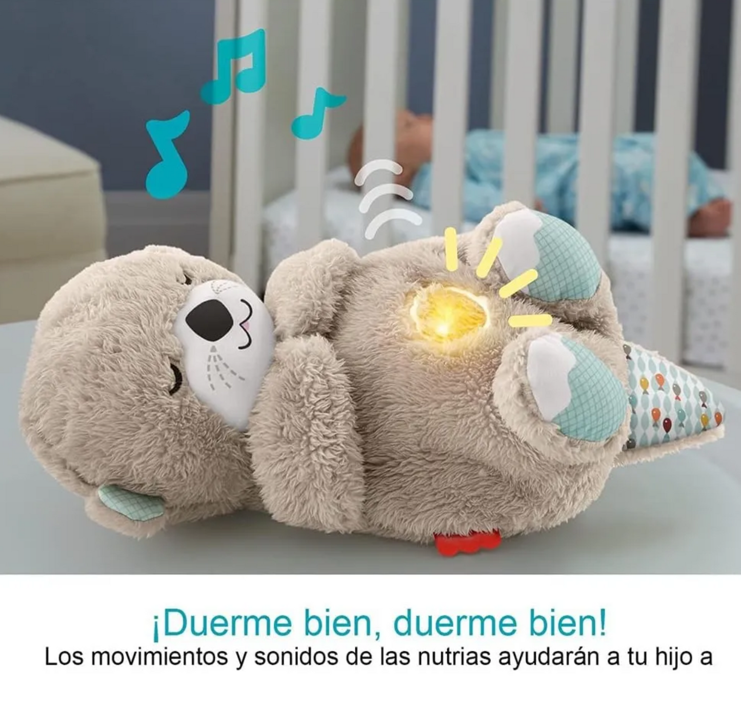 🦦 Peluche Interactivo Movimiento, Luz y Música 32 cm