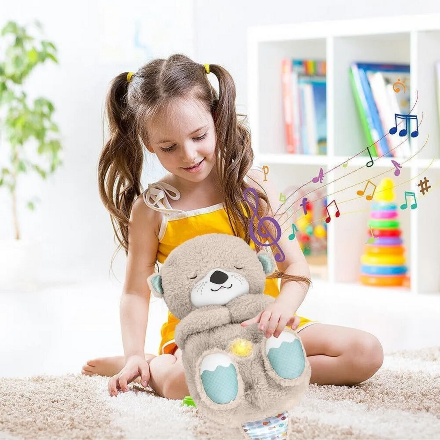 🦦 Peluche Interactivo Movimiento, Luz y Música 32 cm
