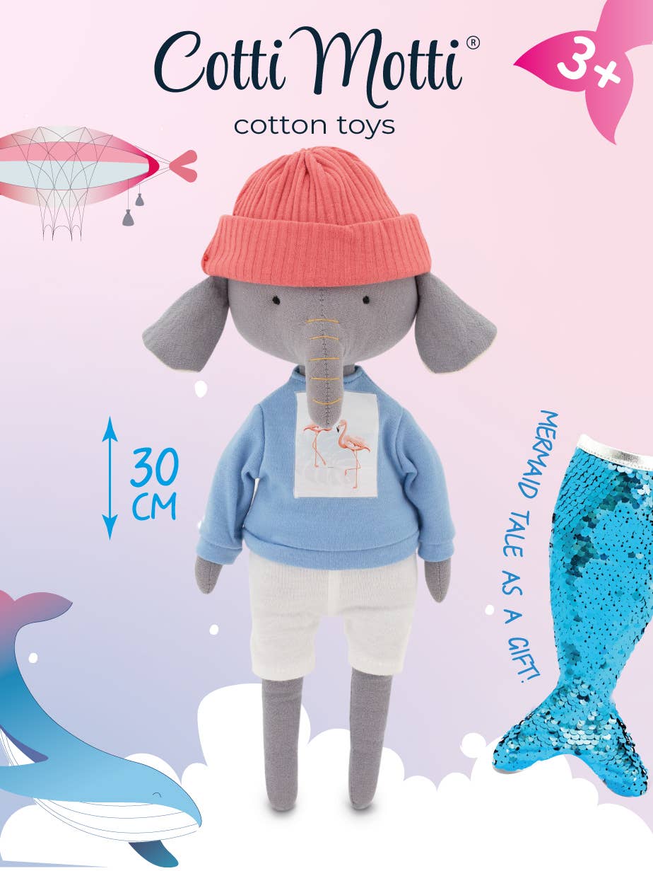 Peluche Alicio El Elefante + Cola de Sirena