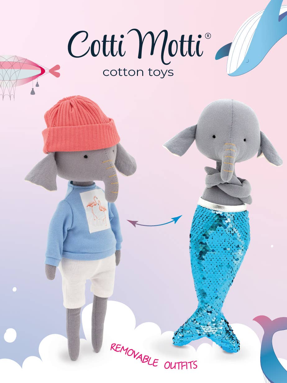 Peluche Alicio El Elefante + Cola de Sirena