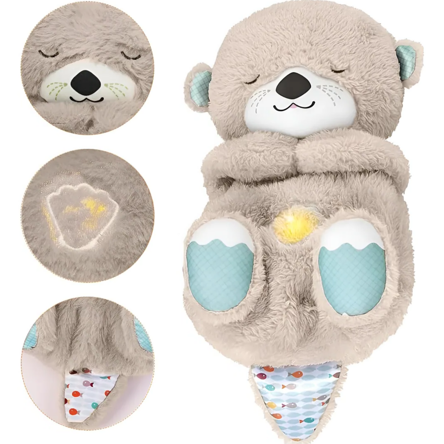 🦦 Peluche Interactivo Movimiento, Luz y Música 32 cm
