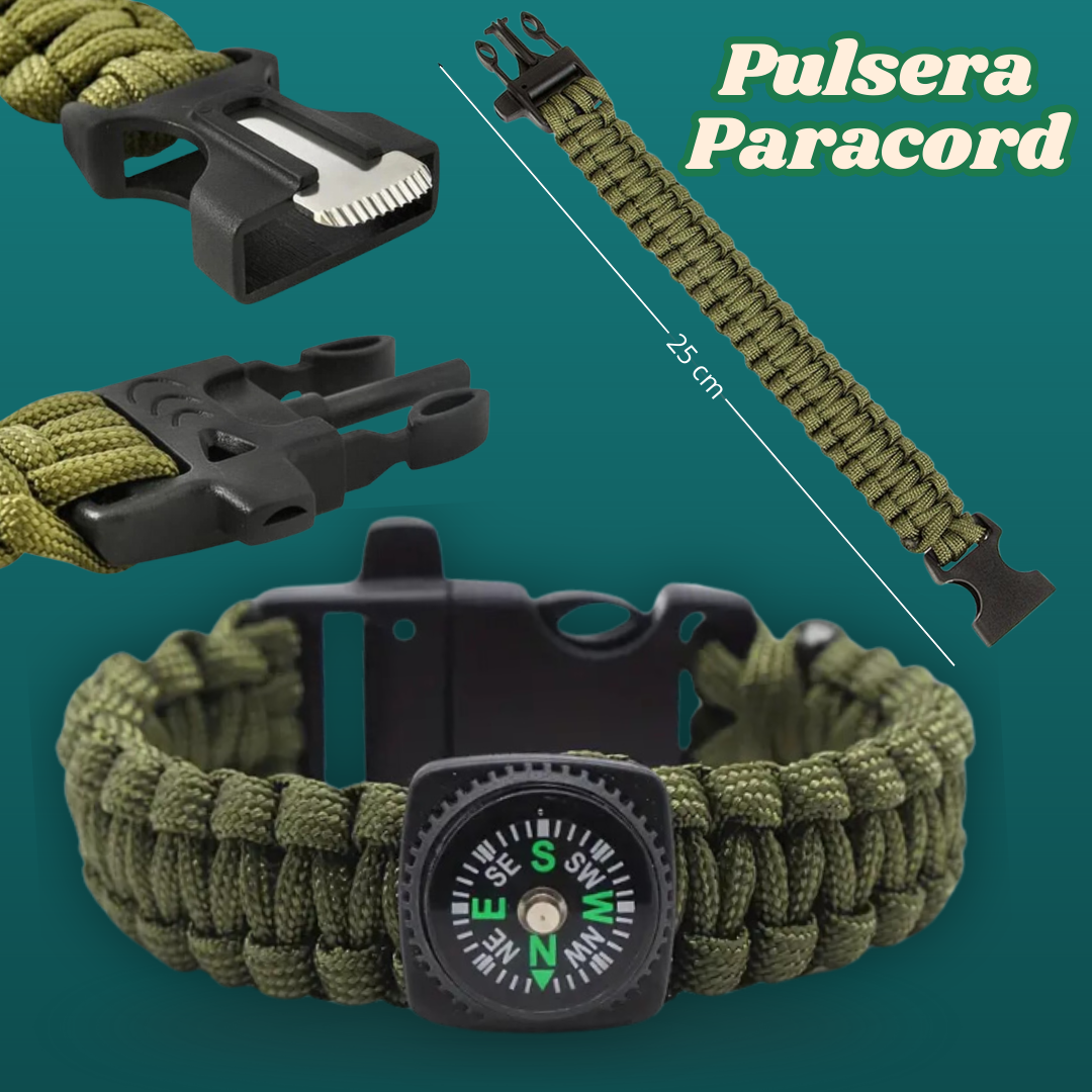 Cinturón Táctico Hombre y Pulsera Supervivencia, Regalo para Hombre | Senderismo, Camping, Pesca, Caza, Acampada